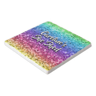 Add Name Change Any Text She Shed Sparkle Rainbow  Trivet