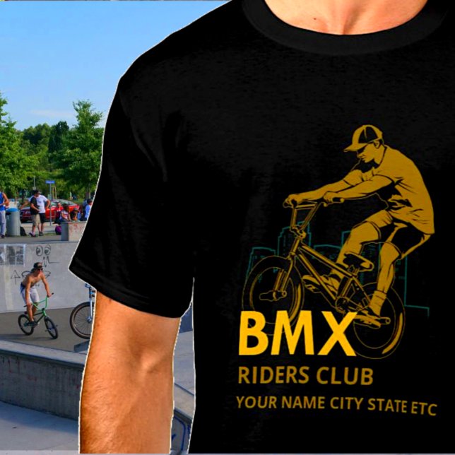 Add Name Change Text BMX Riders Club Urban City    T-Shirt (Creator Uploaded)