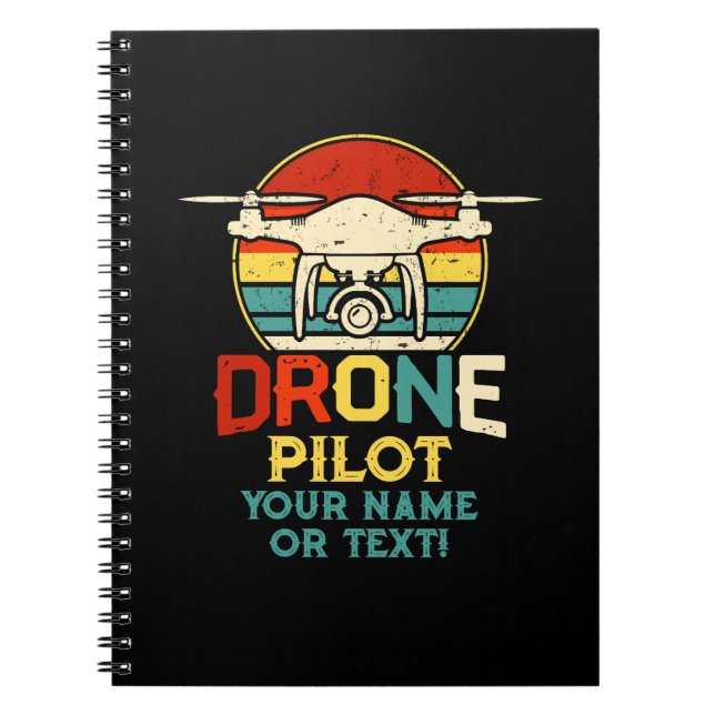 Add  Name, Change Text, Drone Pilot  Notebook (Front)