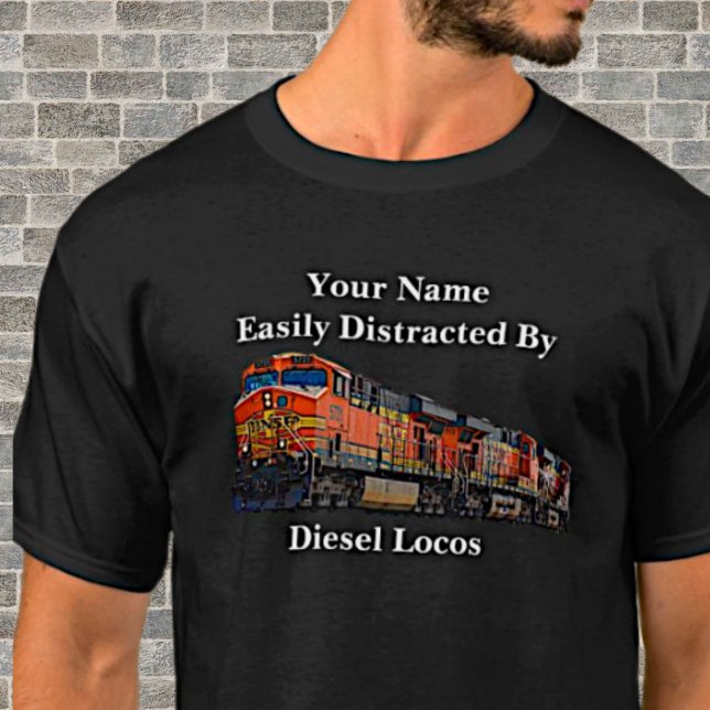 Add Name, Change Text, Easily Distracted By Diesel T-Shirt (Creator Uploaded)