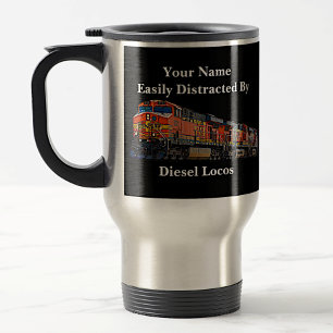 Add Name, Change Text, Easily Distracted By Diesel Travel Mug
