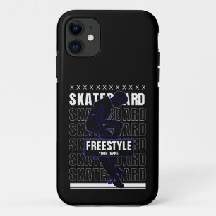 Add Name Change Text Freestyle Skateboard Rider iPhone 11 Case
