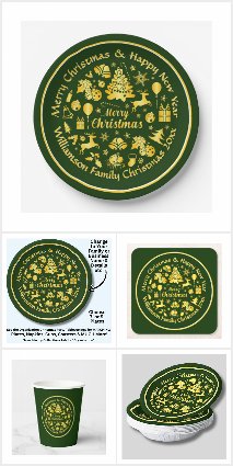 Add Name Change Text Gold Green Christmas 20xx