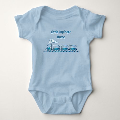 Add Name Change Text Little Engineer Baby Blue  Baby Bodysuit