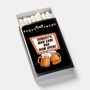 Add Name Change Text Man Cave Bar Beer Matchboxes