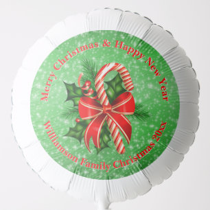 Add Name Change Text Red Green Christmas 20xx Balloon