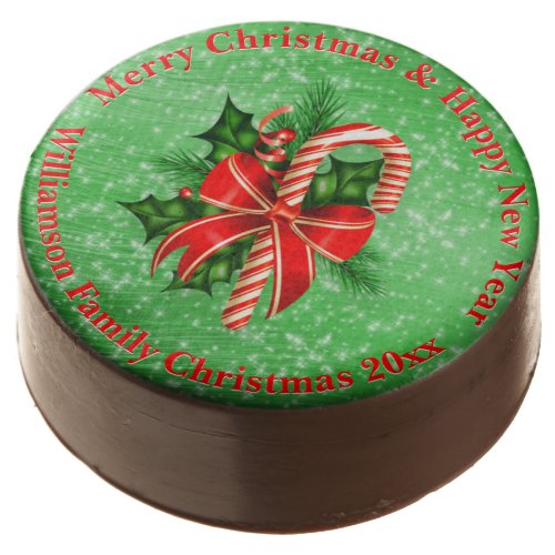 Add Name Change Text Red Green Christmas 20xx Chocolate Covered Oreo