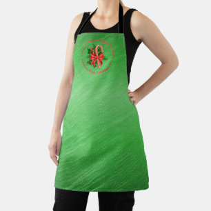 Add Name Change Text Red Green Christmas Apron