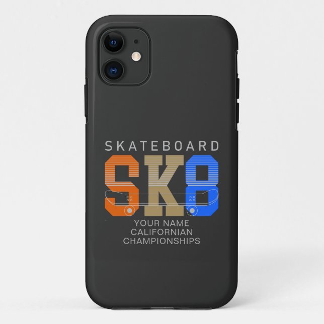 Add Name Change Text SK8 Skateboard Championship  Case-Mate iPhone Case (Back)