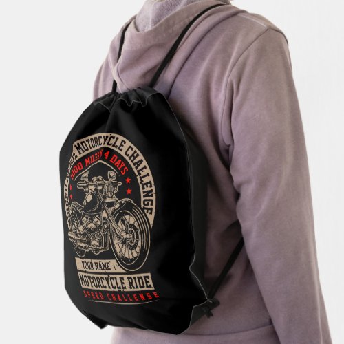 Add Name Change Text Speed Rebel Challenge Trip    Drawstring Bag