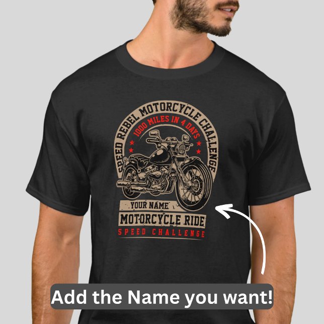 Add Name Change Text Speed Rebel Challenge Trip  T-Shirt (Creator Uploaded)