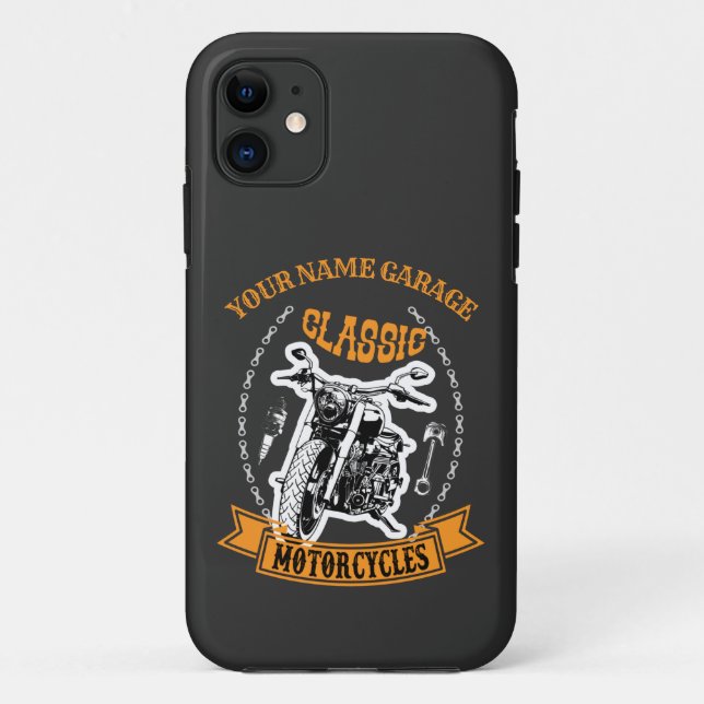 Add Name Change Top Text Line, Classic Motorcycles Case-Mate iPhone Case (Back)
