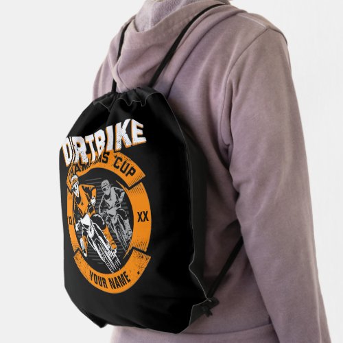 Add Name Change Year Dirt Bike Champions Cup       Drawstring Bag