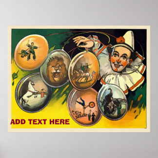 Add Name Clown Acts Vintage Sign