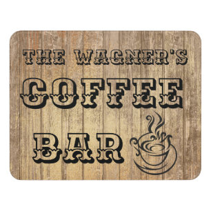 Add name coffee bar decor sign