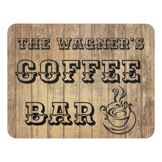 Add name coffee bar decor sign (Contemporary Front)