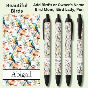 Add Name, Colorful Birds Pen