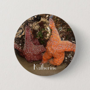 Add Name: Colorful Starfish/Sea Star Photo 3 Pinback Button