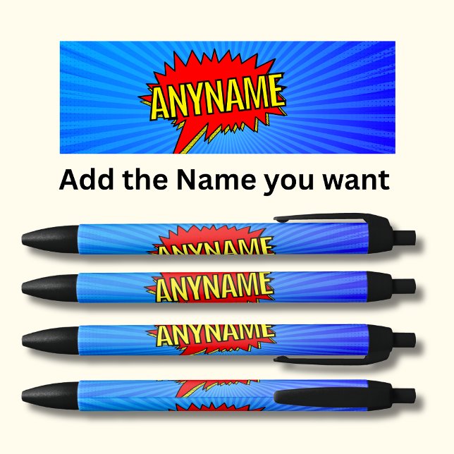 Add Name Comic Book Style Text Blue Red Yellow  Pen (Creator Uploaded)