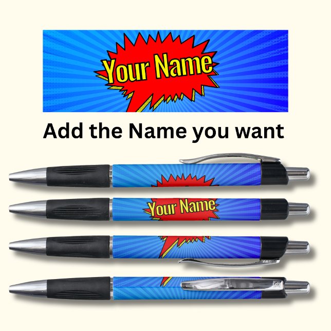 Add Name Comic Book Style Text Blue Red Yellow  Pen (Creator Uploaded)