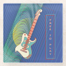 Add Name Cool Modern Teal & Blue Electric Guitar