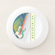 Add Name Cool Modern White & Teal Electric Guitar