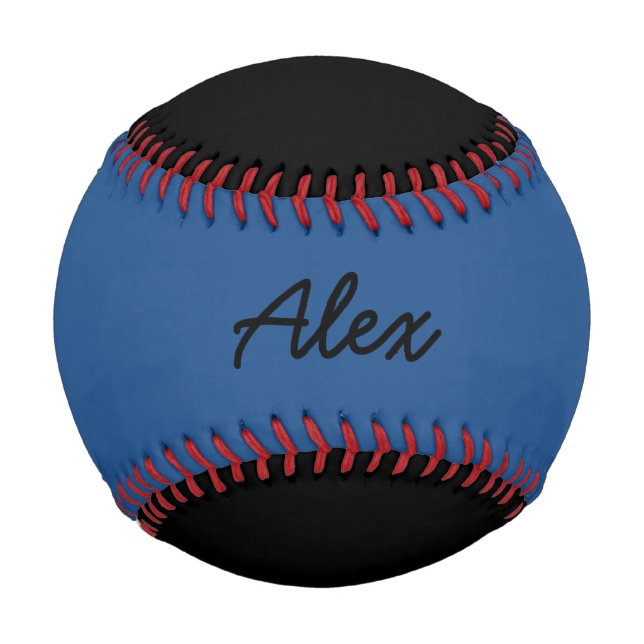 Add Name Custom Black and Blue Baseball (Front)