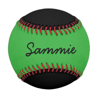 Add Name Custom Black and Green Baseball
