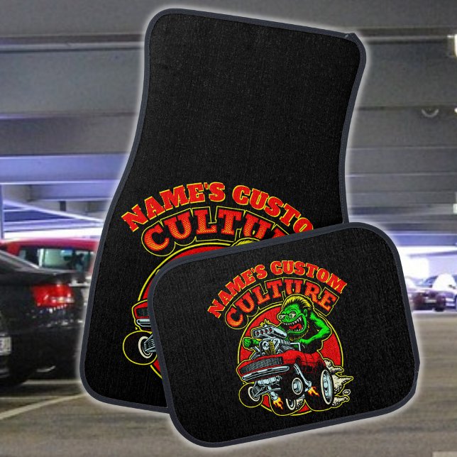 Add NAME Custom Culture Hot Rod Classic Muscle Car Car Floor Mat (Creator Uploaded)