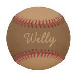 Add Name Custom Tan and Brown Baseball