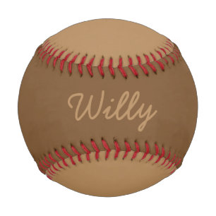 Add Name Custom Tan and Brown Baseball