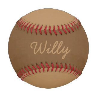 Add Name Custom Tan and Brown Baseball