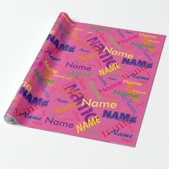 Add Name Custom Wrapping Paper (Unrolled)