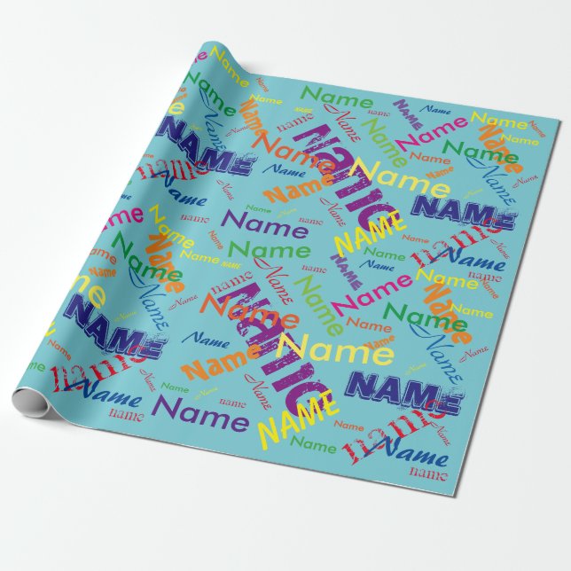 Add Name Custom Wrapping Paper (Unrolled)