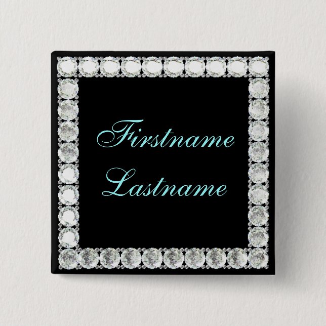 Add name-customizable diamond pinback button (Front)