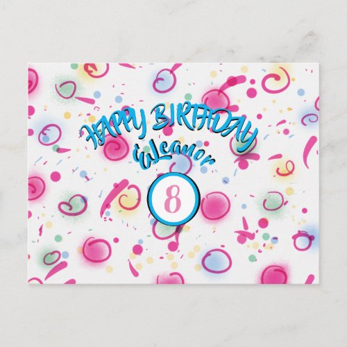 ADD NAME  CUSTOMIZE YEAR ON  HAPPY BIRTHDAY POSTCARD