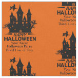 Add Name &amp; Details Happy Halloween Haunted House   Fabric