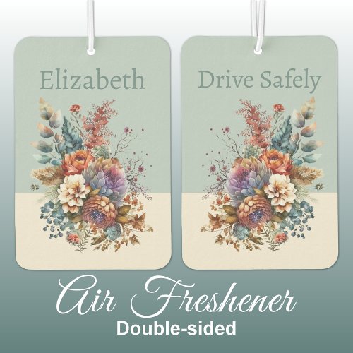 Add name drive safely flowers green air freshener