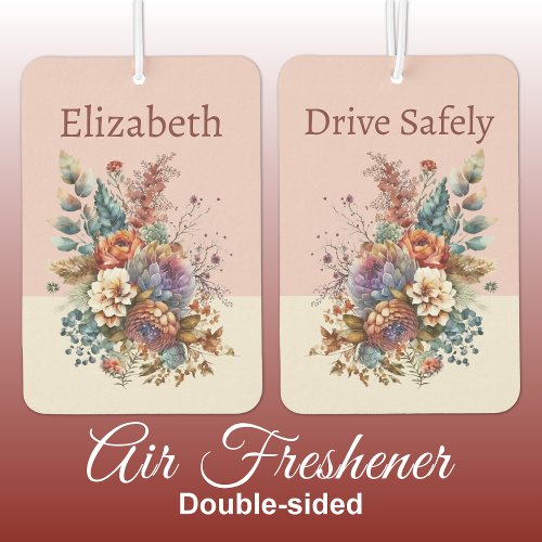 Add name drive safely flowers pink air freshener