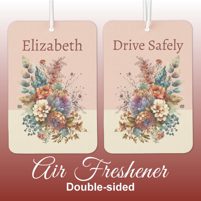 Add name drive safely flowers pink air freshener (Creator Uploaded)