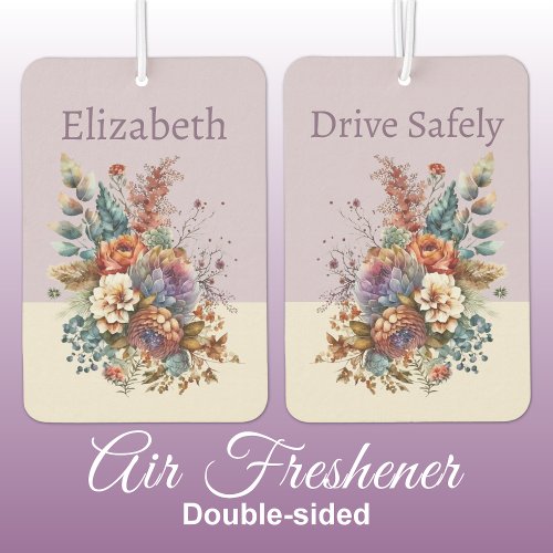 Add name drive safely flowers purple air freshener