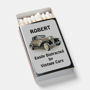 Add Name Easily Distracted By Vintage Cars Funny Matchboxes