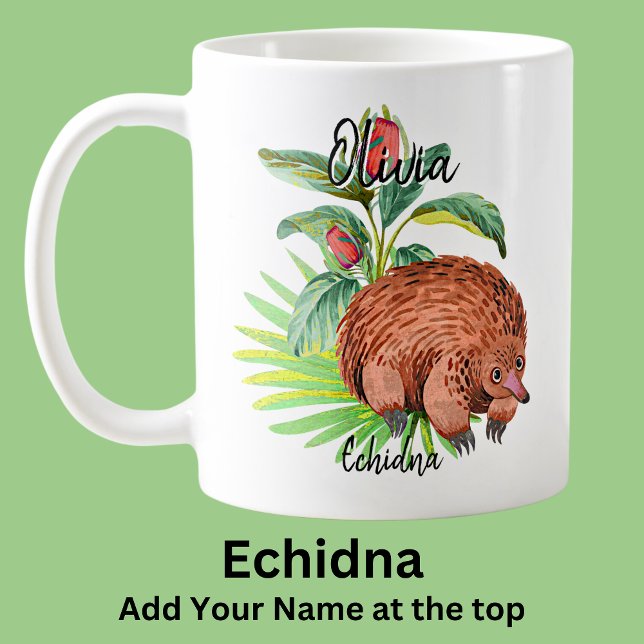 Add Name Echidna Australian Animal  Coffee Mug (Creator Uploaded)