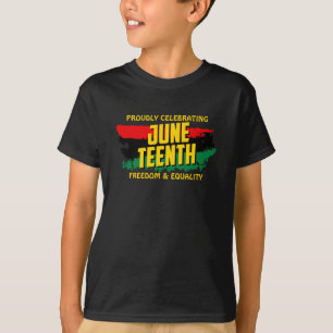 Add Name Edit Text Celebrating Juneteenth Freedom  T-Shirt