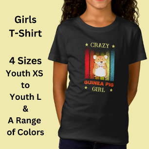 Add Name Edit Text Crazy Guinea Pig Girl T-Shirt