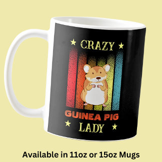 Add Name Edit Text Crazy Guinea Pig Lady Coffee Mug
