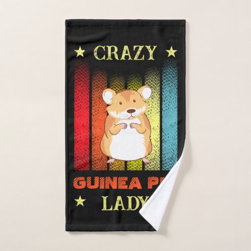 Add Name Edit Text Crazy Guinea Pig Lady Hand Towel