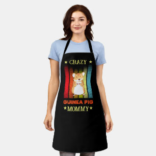 Add Name Edit Text Crazy Guinea Pig Lady Mom Apron