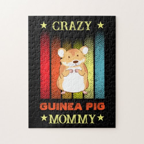 Add Name Edit Text Crazy Guinea Pig Lady Mom  Jigsaw Puzzle