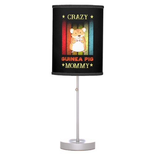 Add Name Edit Text Crazy Guinea Pig Lady Mom  Table Lamp